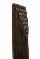 Ultra-Flat Seamless Invisible Clip-In Wefts Detail on the Silk Straight Invisible Clip-In Extensions by Kora Strand