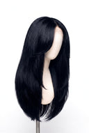 Silk Straight Layered Glueless Human Hair Wig in Shade 1 Noire Absolu, Jet Black, by Kora Strand