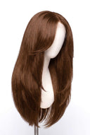 Silk Straight Layered Glueless Human Hair Wig in Shade 6 Maple Brun, Light Chestnut Brown, by Kora Strand