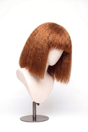 Yaki Straight Bob Fringe Glueless Human Hair Wig in Shade 30 Smoked Amber, Light Auburn with Copper Gold Undertones, by Kora Strand