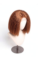 Yaki Straight Bob Glueless Human Hair Wig in Shade 30 Smoked Amber, Light Auburn with Copper Gold Undertones, by Kora Strand