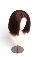 Yaki Straight Bob Glueless Human Hair Wig in Shade 4 Cacao Riche, Chocolate Brown, by Kora Strand