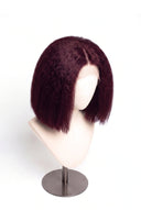 Yaki Straight Bob Glueless Human Hair Wig in Shade 99J Wine Ink, Deep Burgundy Wine Red, by Kora Strand