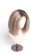 Yaki Straight Bob Glueless Human Hair Wig in Shade T8-8/60 Vanilla Drift, Butter and Icy Blonde Highlights and Lowlights, by Kora Strand