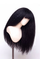 Yaki Straight Fringe Glueless Human Hair Wig in Shade 1 Noire Absolu, Jet Black, by Kora Strand