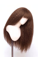 Yaki Straight Fringe Glueless Human Hair Wig in Shade 6 Maple Brun, Light Chestnut Brown, by Kora Strand