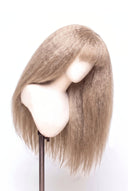 Yaki Straight Fringe Glueless Human Hair Wig in Shade 60 Ecru Pearl, Frosted Ash Beige Blonde, by Kora Strand