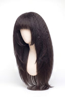 Yaki Straight Fringe Layered Human Hair Wig with a Natural-Looking Finished Style by Kora Strand