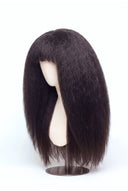 Yaki Straight Fringe Human Hair Wig with a Natural-Looking Finished Style by Kora Strand