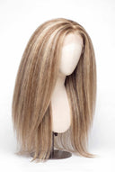 Yaki Straight Glueless Human Hair Wig in Shade 18/22 Cream Oat, Beige and Vanilla Blonde Highlights and Lowlights, by Kora Strand