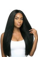 Yaki Straight Halo Extension Showing the Hair Texture and Length by Kora Strand
