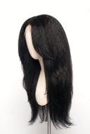 Yaki Straight Layered Glueless Human Hair Wig in Shade 1 Noire Absolu, Jet Black, by Kora Strand