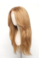 Yaki Straight Layered Glueless Human Hair Wig in Shade 27 Miel Doré, Honey Golden Blonde, by Kora Strand