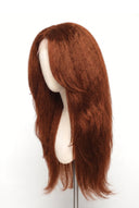 Yaki Straight Layered Glueless Human Hair Wig in Shade 350 Copper Sol, Ginger Copper Red, by Kora Strand