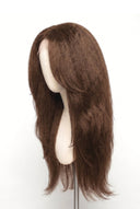 Yaki Straight Layered Glueless Human Hair Wig in Shade 6 Maple Brun, Light Chestnut Brown, by Kora Strand