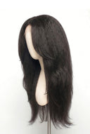 Yaki Straight Layered Glueless Human Hair Wig Showing the Defined Texture by Kora Strand