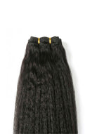 Yaki Straight Seamless Weft Bundle Showing the Weft and Hair Length by Kora Strand